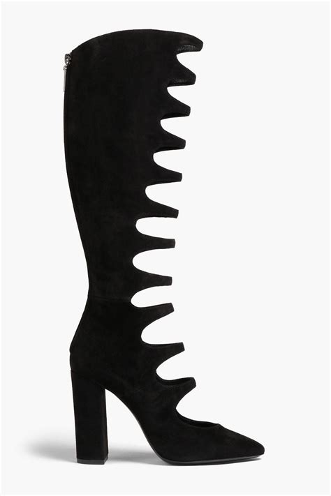 SAINT LAURENT Joplin 105 cutout suede knee boots